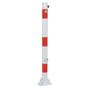 Barrier posts | Steel tube  60 x 2,5 mm | foldable | with triangular locking mechanism | for casting in concretewith ground socket part-no. 470.60approx. 400 mm below ground | hot-dip galvanized | without eyelet